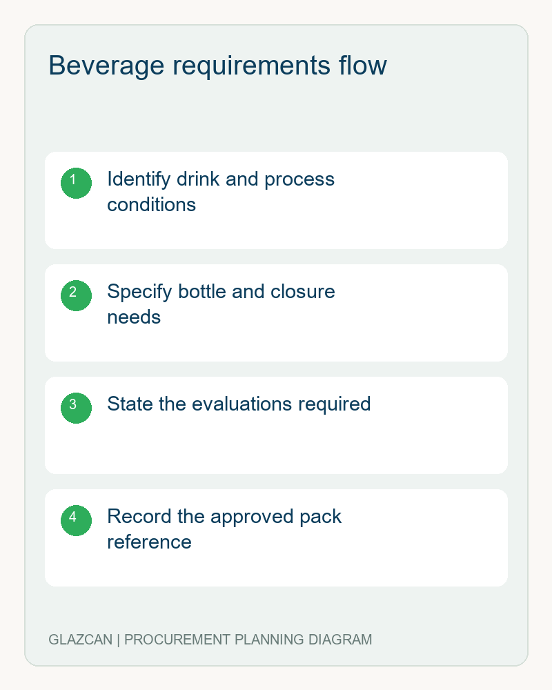 Custom Glass Beverage Bottles Beverage requirements flow