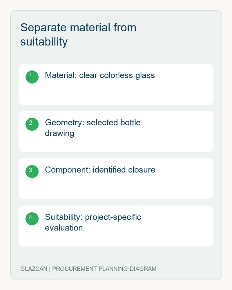 Custom Glass Beverage Bottles Separate material from suitability