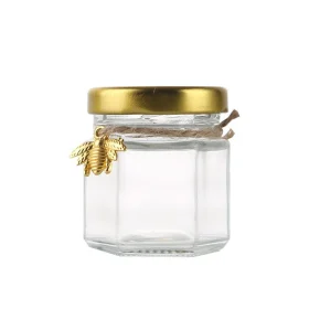 Home hot sale 25ml 35ml 45ml luxury honey jar packaging hexago...