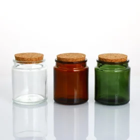 Home wholesale 100pcs luxury clear green amber glass candle ja...