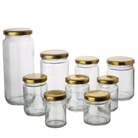 Home wholesale eco friendly round clear glass jars