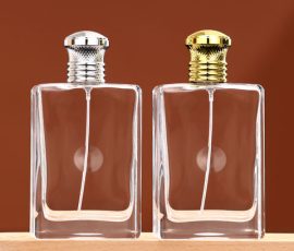 Home luxurious 100ml transparent square glass perfume bottle c...