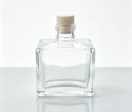 Home product 22 square bottle with cork — GlazCan glass packaging